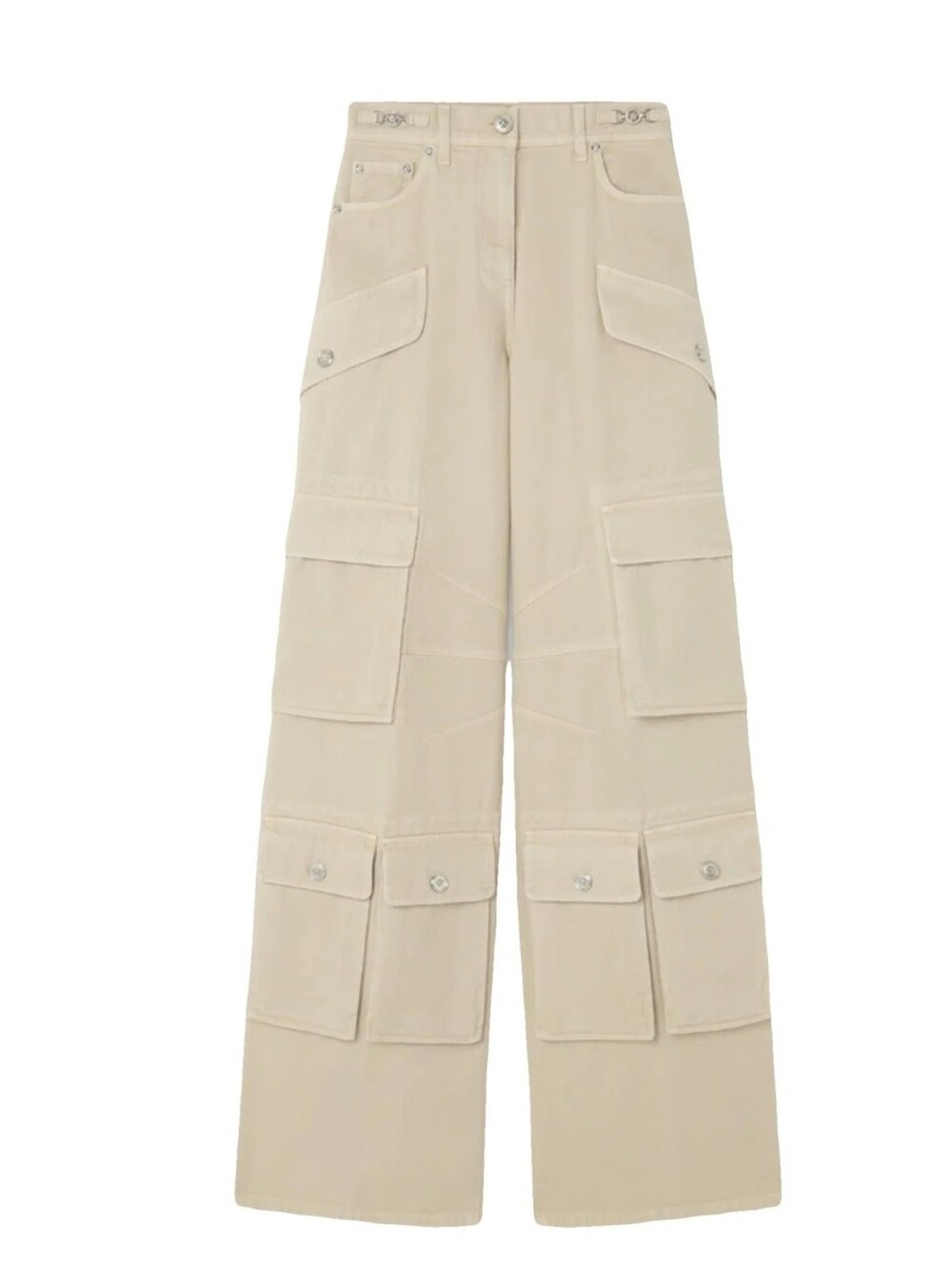 VERSACE Beige Stone Washed Medusa Denim Cargo Pants Size 36 NWT